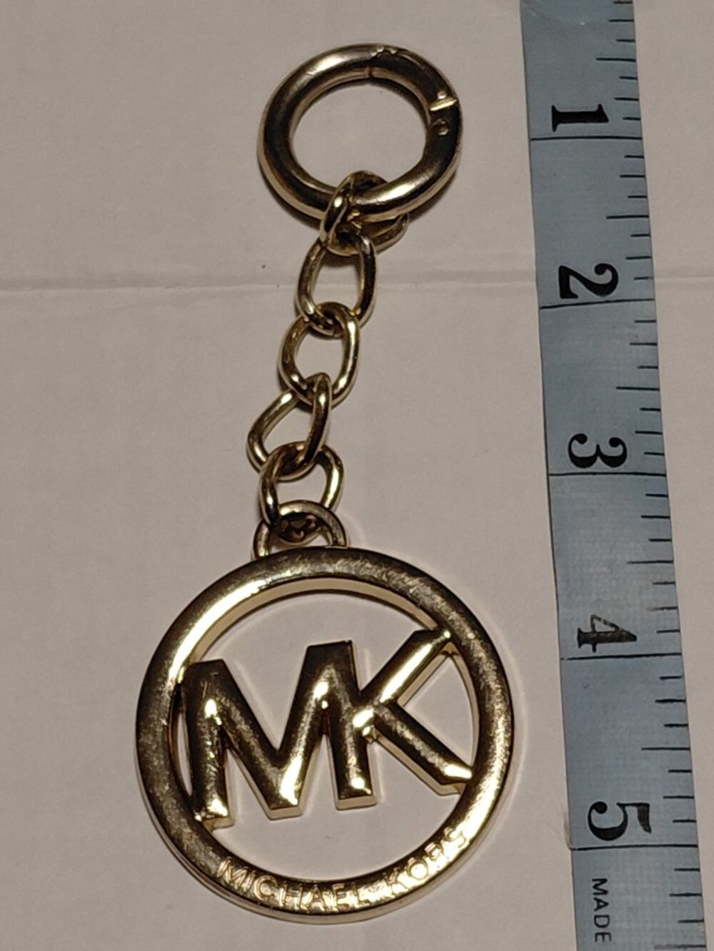 Michael Kors Signature Gold Tone Key Chain / Purse Hang